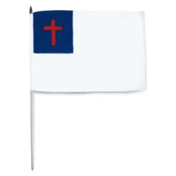 Christian Flag 12" X 18" Stick