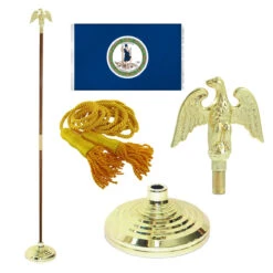 Super Tough Virginia 4ft X 6ft Flag, Telescoping Flagpole, Base, And Optional Tassel