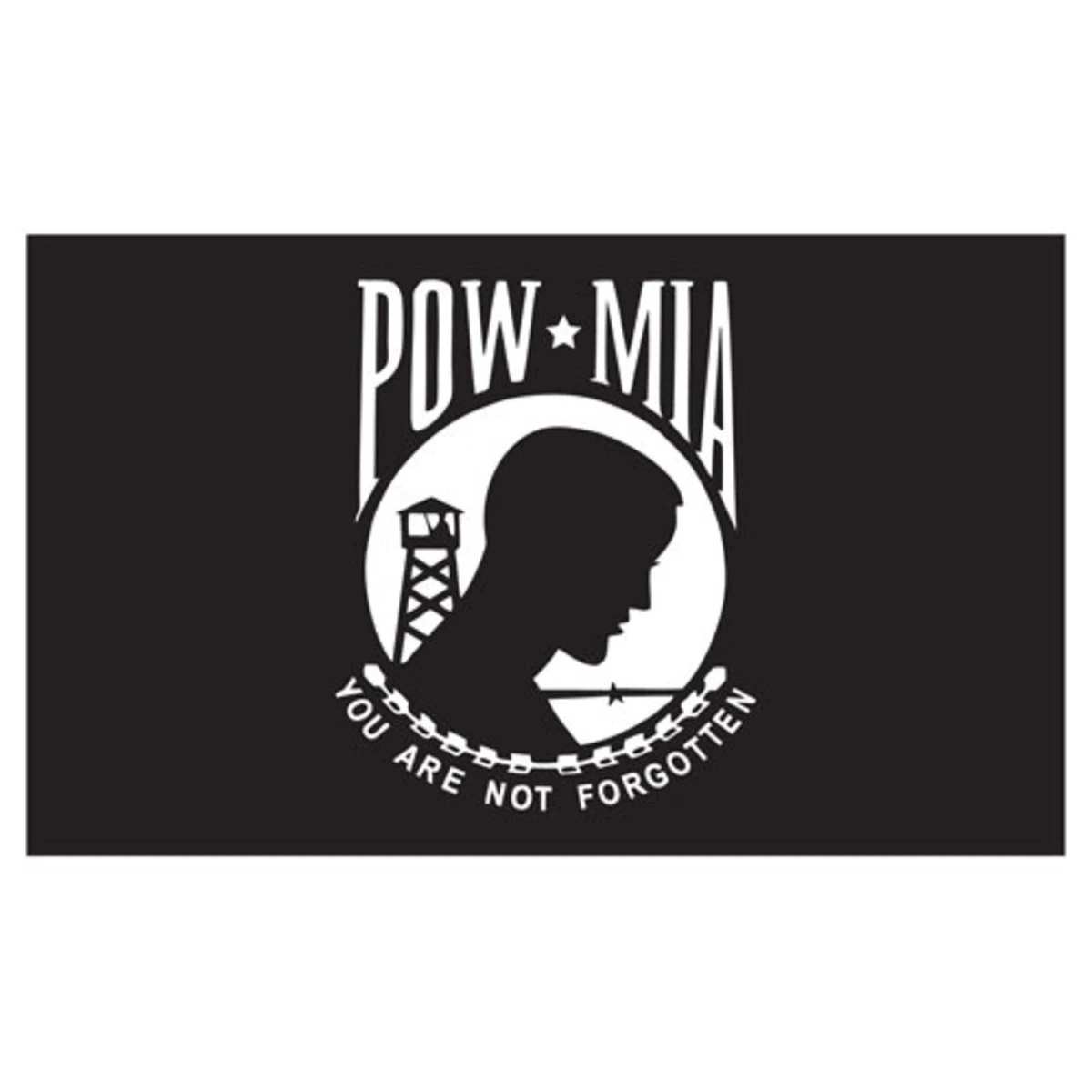 POW MIA 3ft X 5ft Printed Polyester Flag - Single Sided 1 POW MIA 3ft X 5ft Printed Polyester Flag - Single Sided
