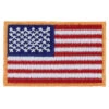 American Flag Patch - Gold Border - Left Star Field - 1.25in X 2in