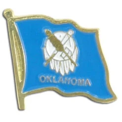 Oklahoma Flag Lapel Pin - 3/4" X 1/2"