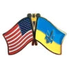 USA & Ukraine Trident Flag Pin - 1.18" X .80"