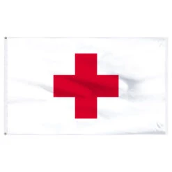 Nylon Red Cross Flag 3'x5'